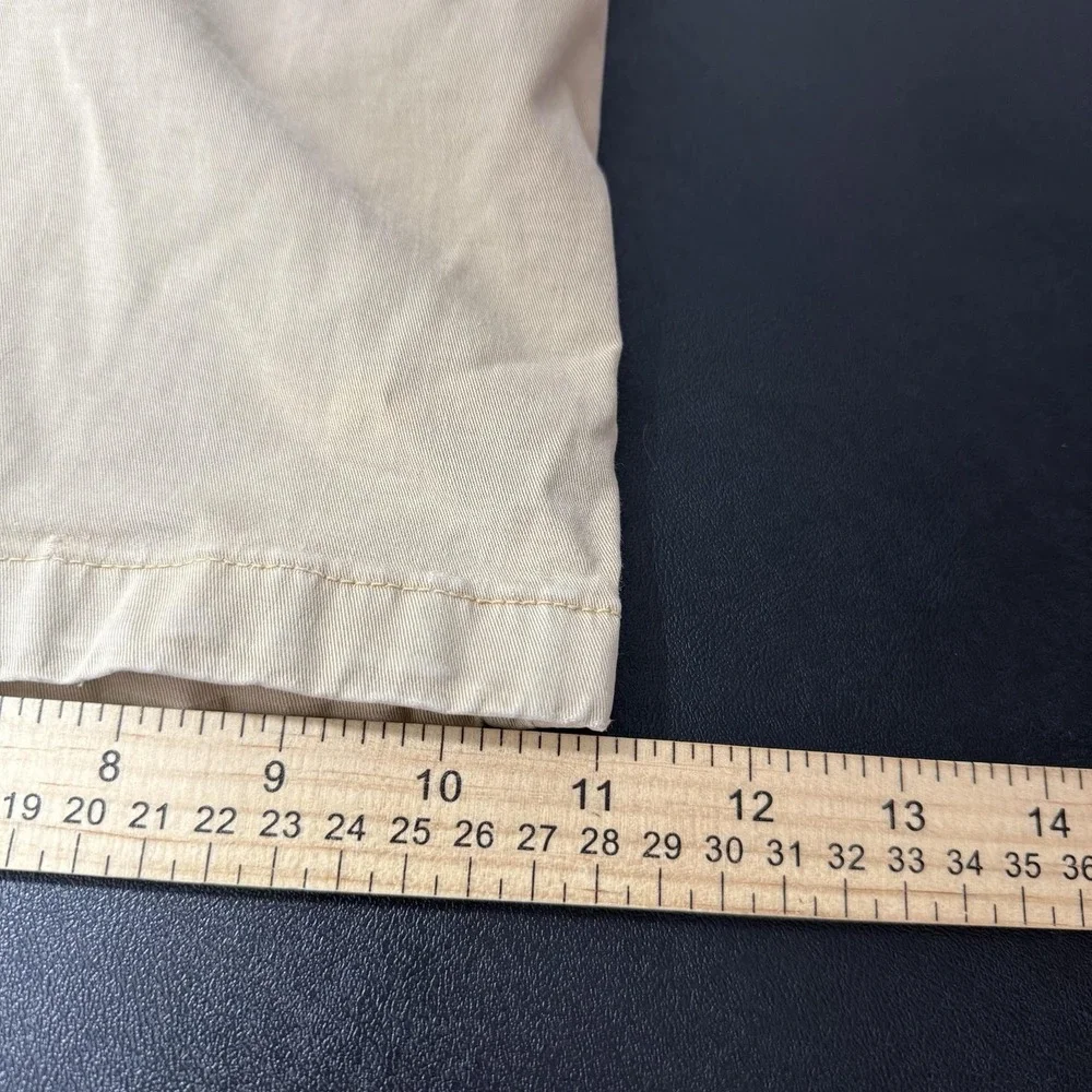 Marine Layer Shorts Mens 34 Beige Chino Canvas Casual Zip Fly Pockets Logo